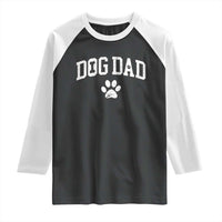 Retro Dog Dad Raglan Shirt Distressed Fathers Day Gift for Dog Lovers - Wonder Print Shop