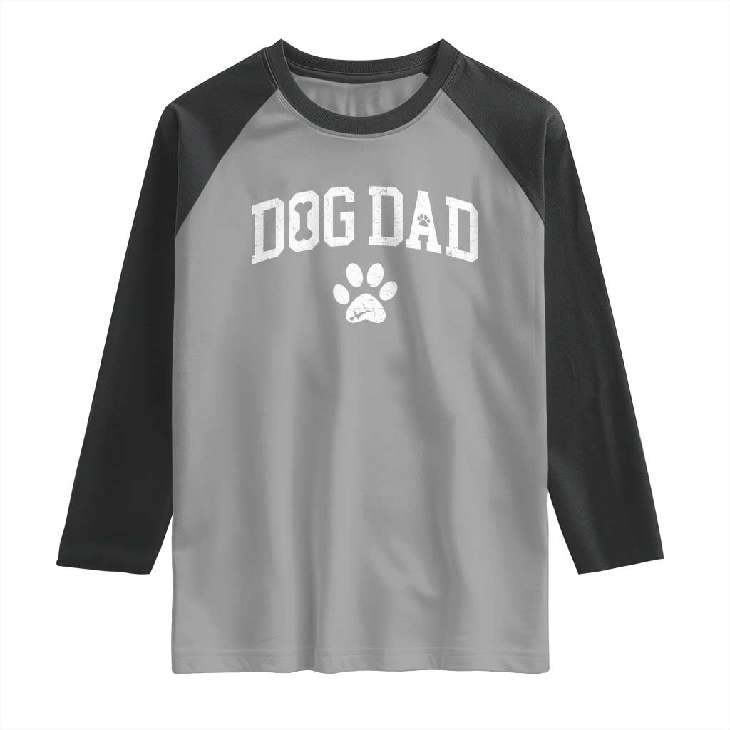 Retro Dog Dad Raglan Shirt Distressed Fathers Day Gift for Dog Lovers - Wonder Print Shop