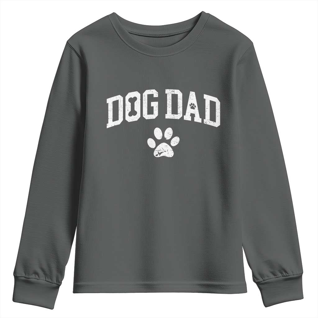 Retro Dog Dad Youth Sweatshirt Distressed Fathers Day Gift for Dog Lovers - Wonder Print Shop