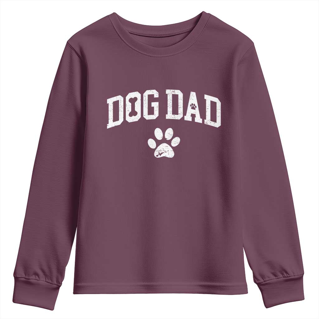 Retro Dog Dad Youth Sweatshirt Distressed Fathers Day Gift for Dog Lovers - Wonder Print Shop