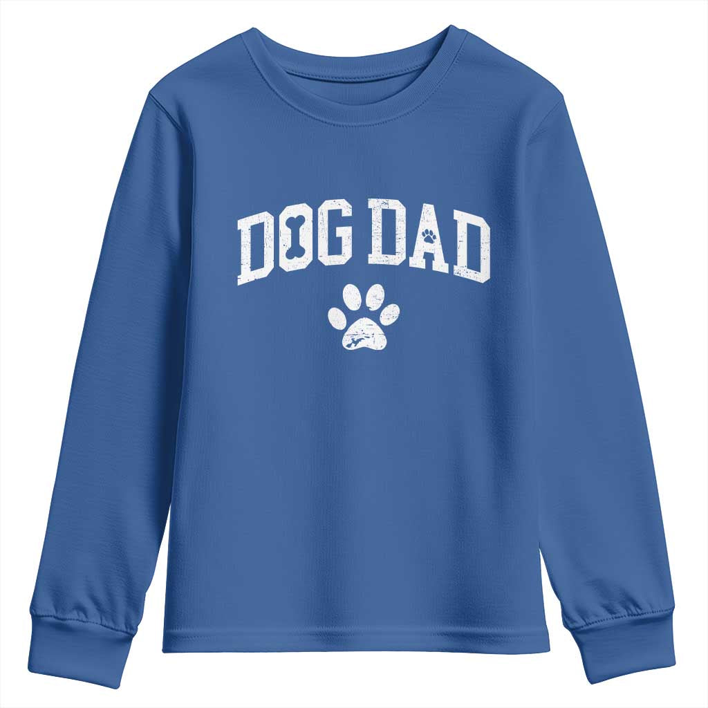 Retro Dog Dad Youth Sweatshirt Distressed Fathers Day Gift for Dog Lovers - Wonder Print Shop