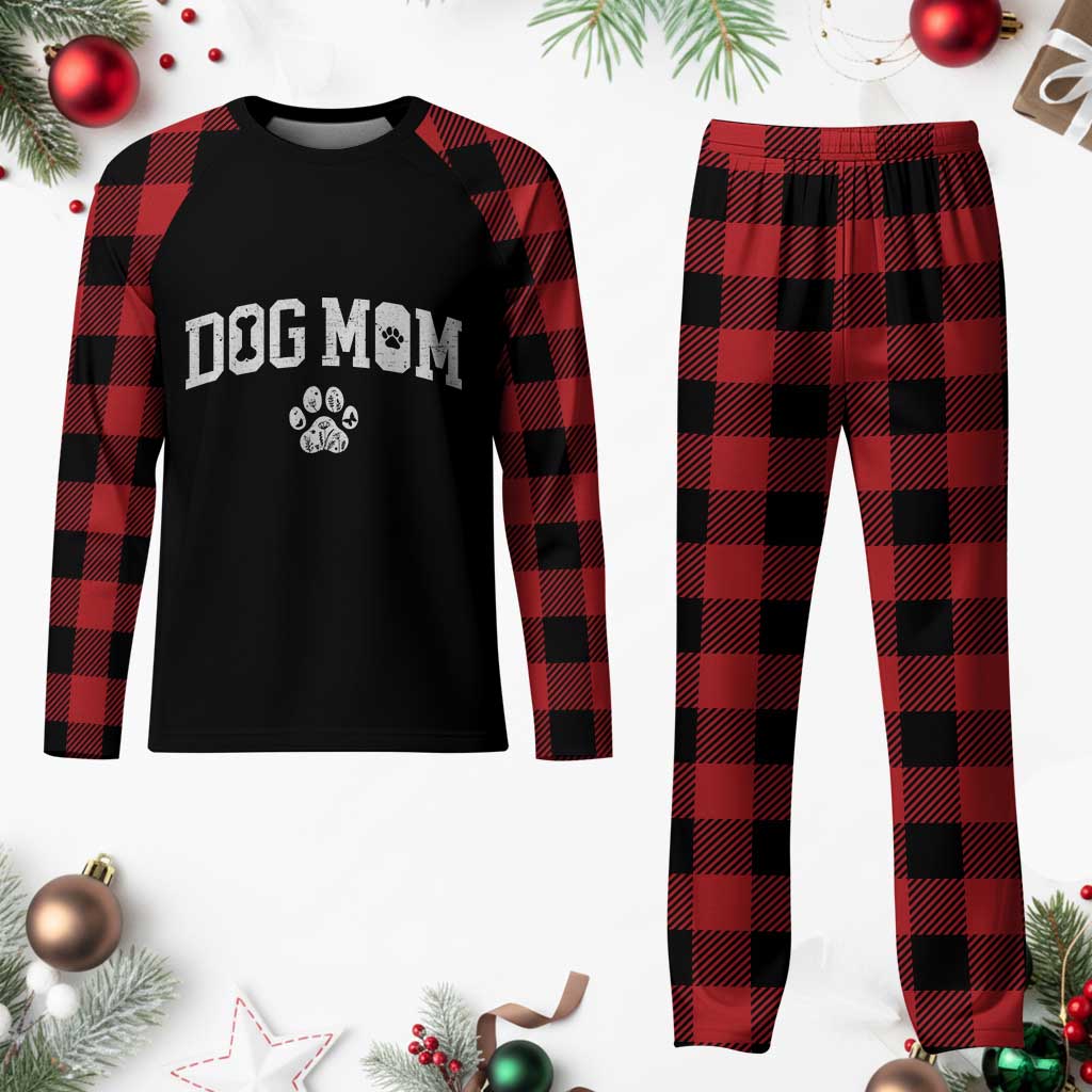 Dog Mom Plaid Pajama Set Floral Fur Mama Gift For Her Mothers Day - Wonder Print Shop