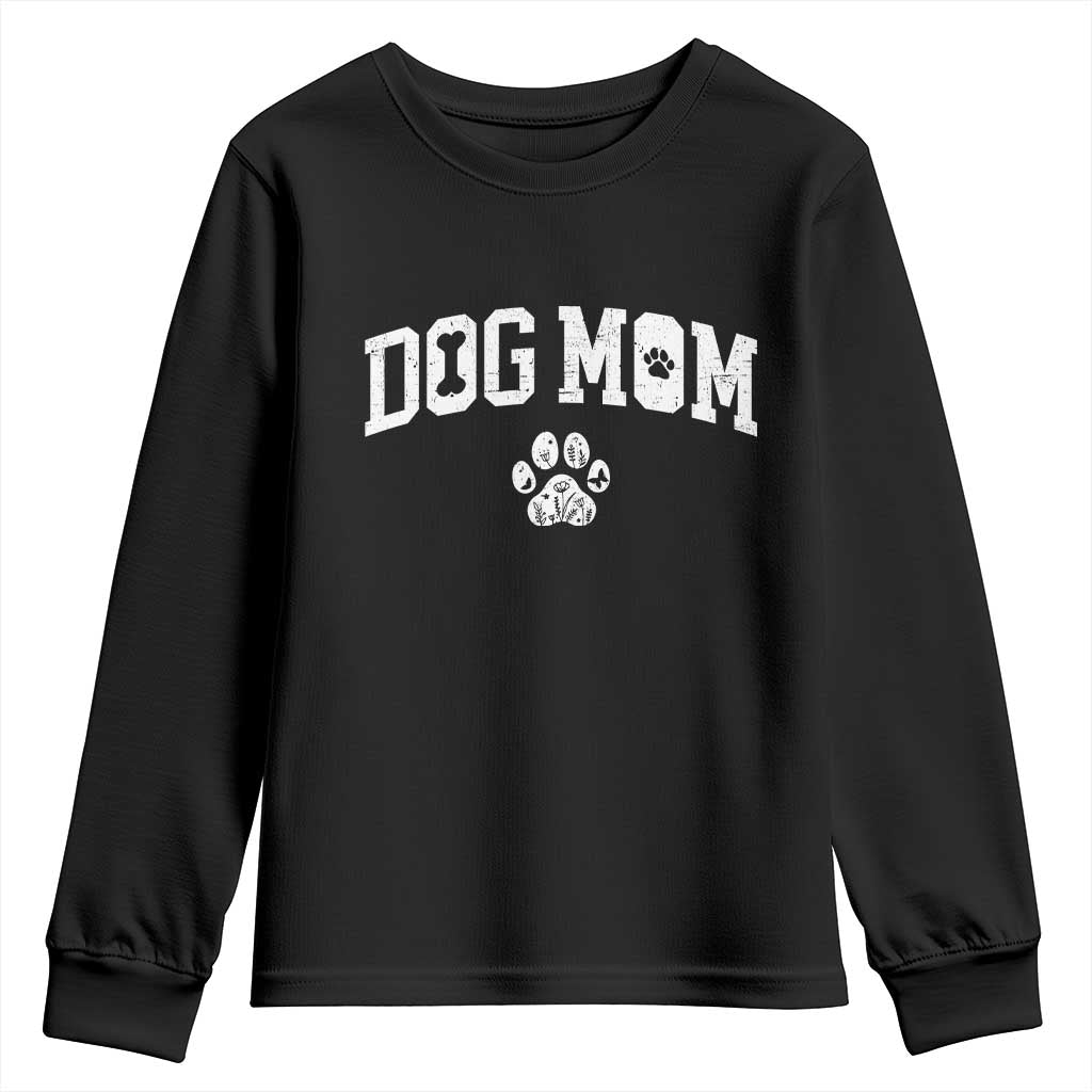 Dog Mom Youth Sweatshirt Floral Fur Mama Gift For Her Mothers Day - Wonder Print Shop