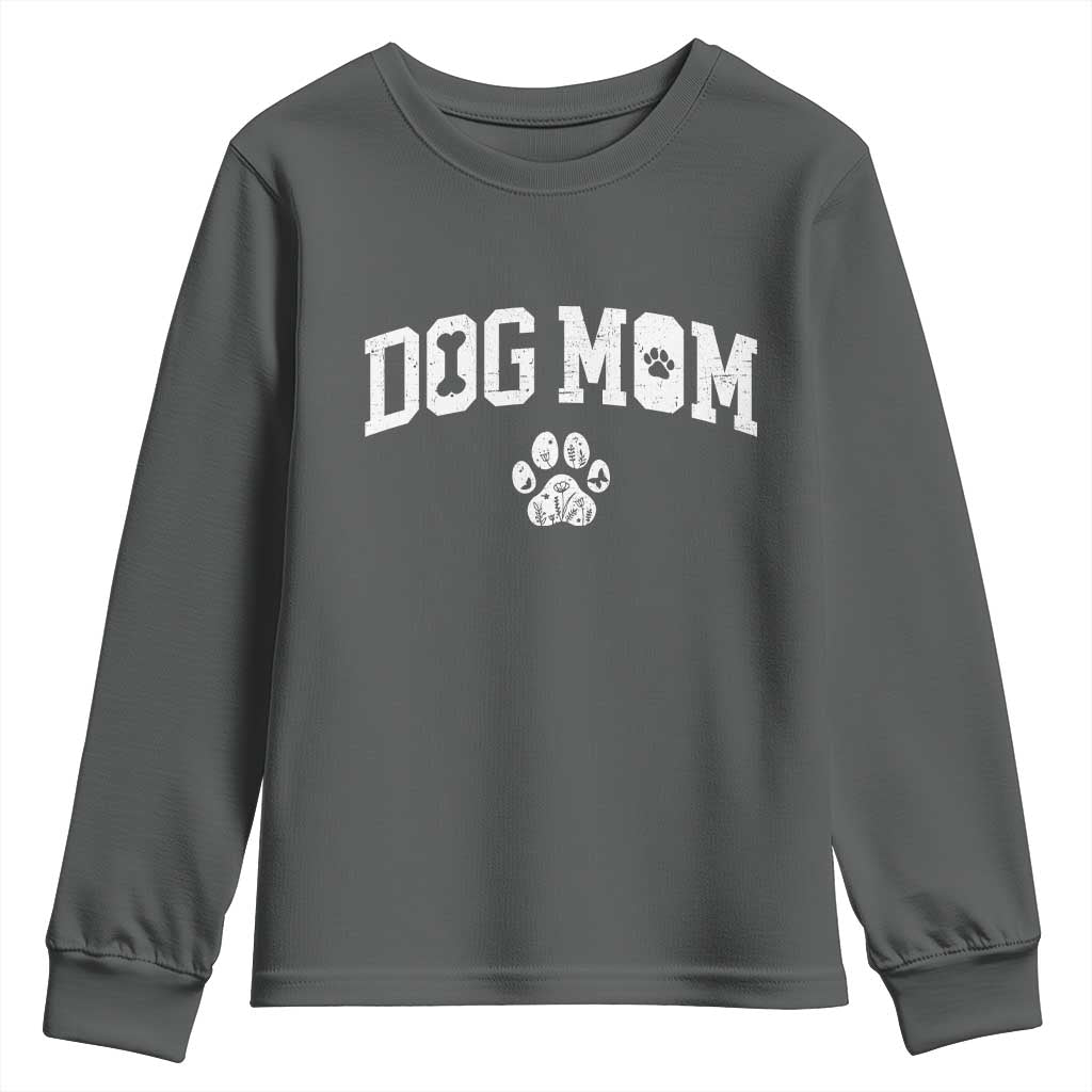 Dog Mom Youth Sweatshirt Floral Fur Mama Gift For Her Mothers Day - Wonder Print Shop