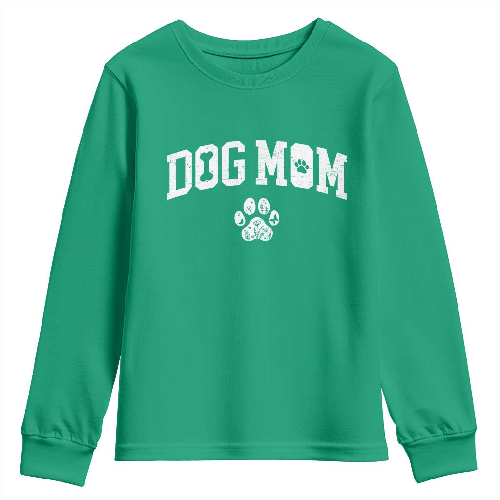 Dog Mom Youth Sweatshirt Floral Fur Mama Gift For Her Mothers Day - Wonder Print Shop