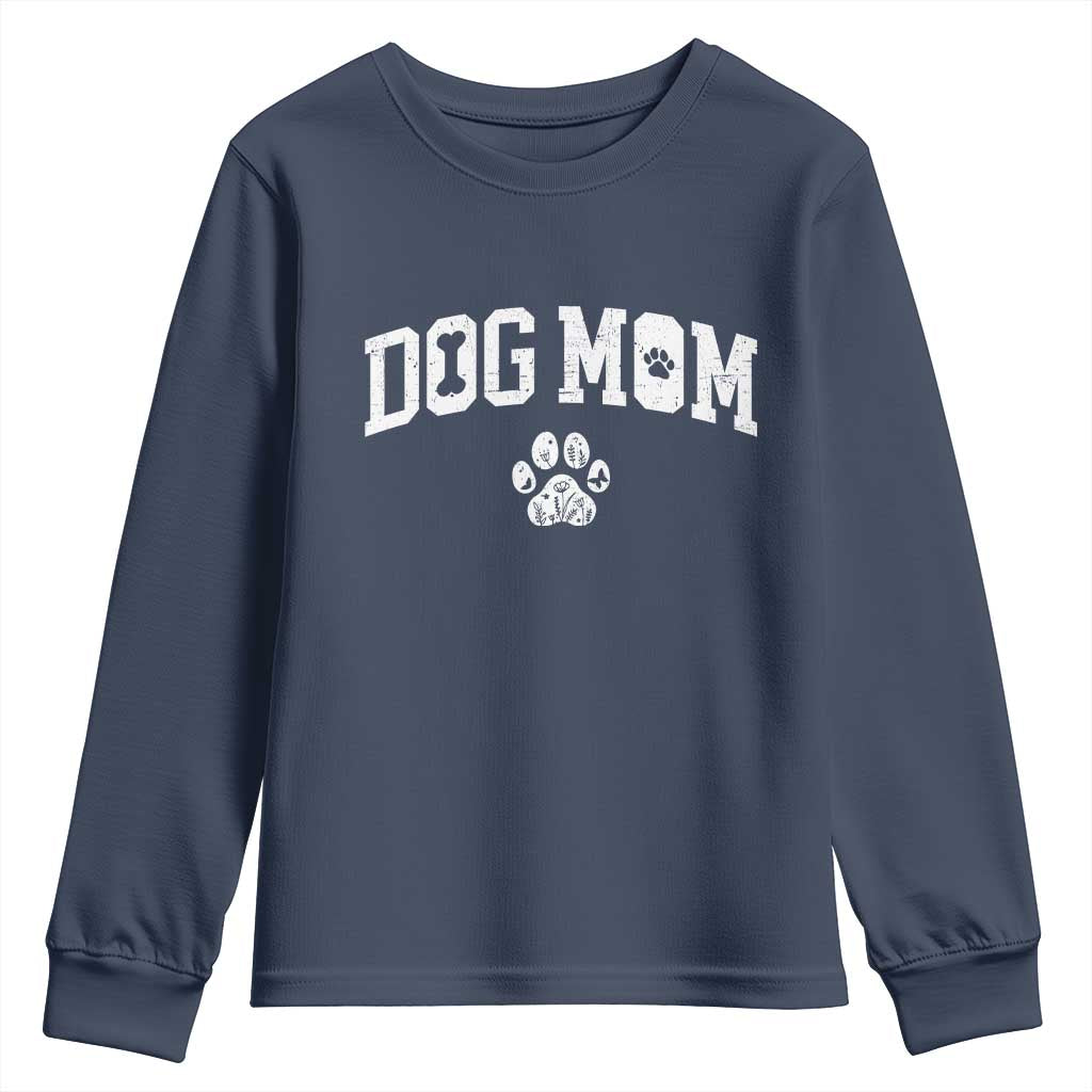 Dog Mom Youth Sweatshirt Floral Fur Mama Gift For Her Mothers Day - Wonder Print Shop