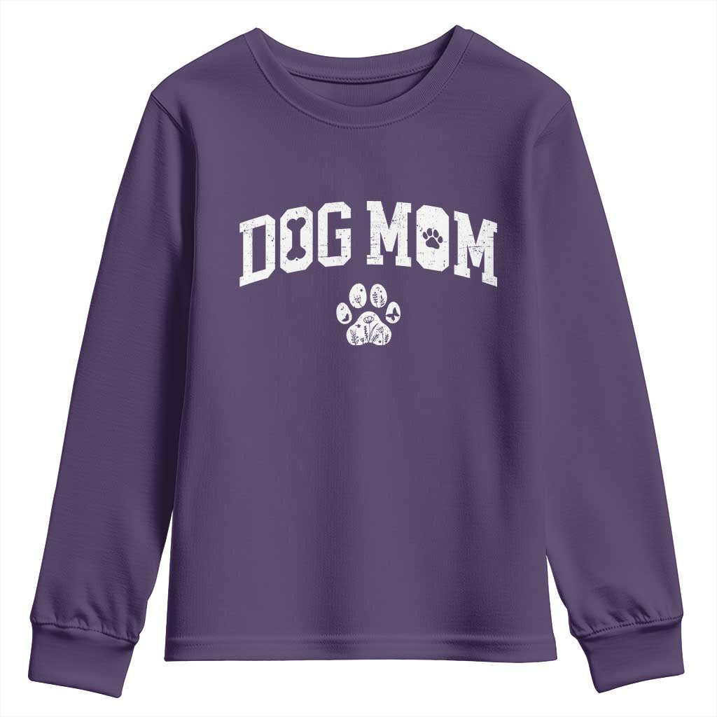 Dog Mom Youth Sweatshirt Floral Fur Mama Gift For Her Mothers Day - Wonder Print Shop