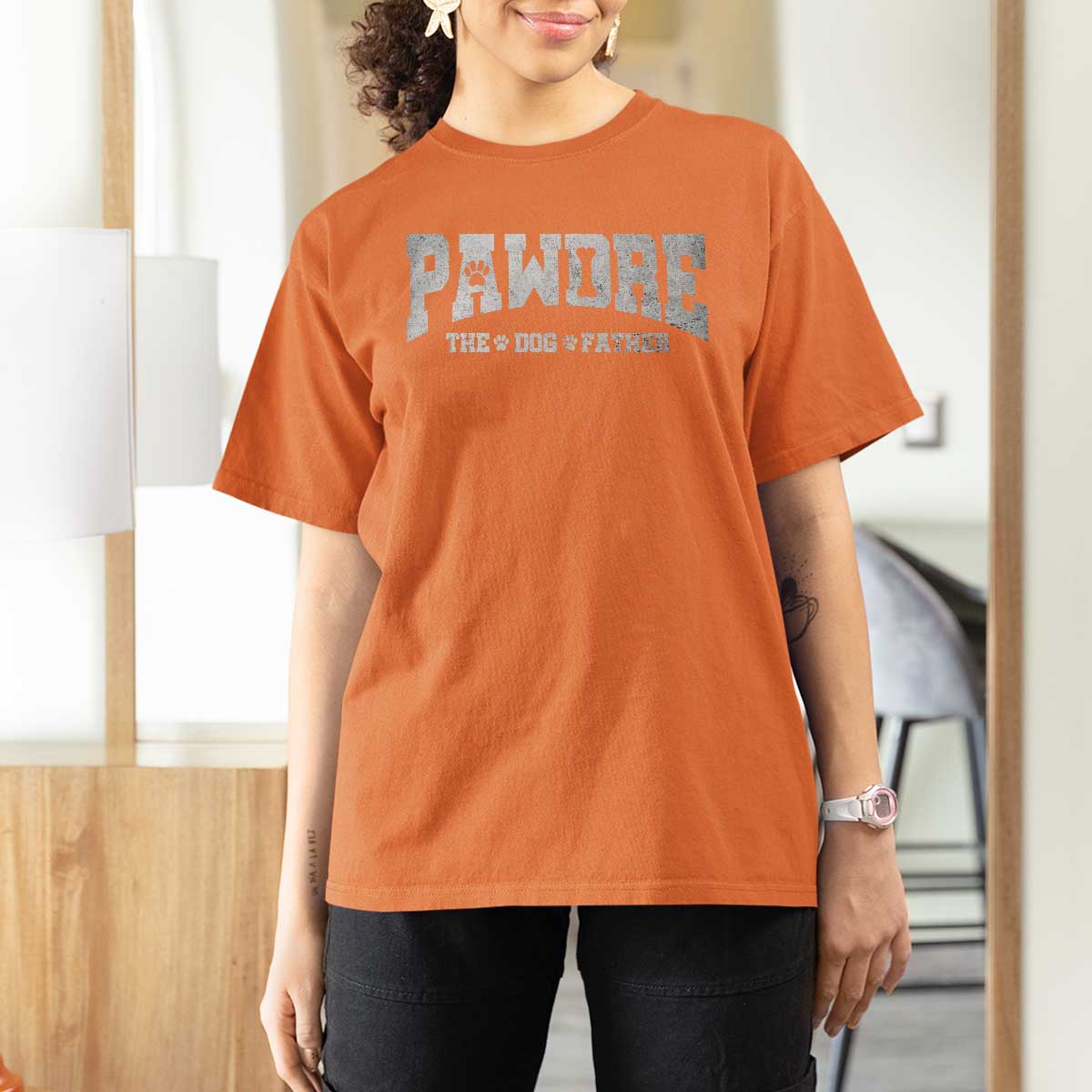 Pawdre The Dog Father T Shirt For Women Dog Dad Christmas Fathers Day - Wonder Print Shop