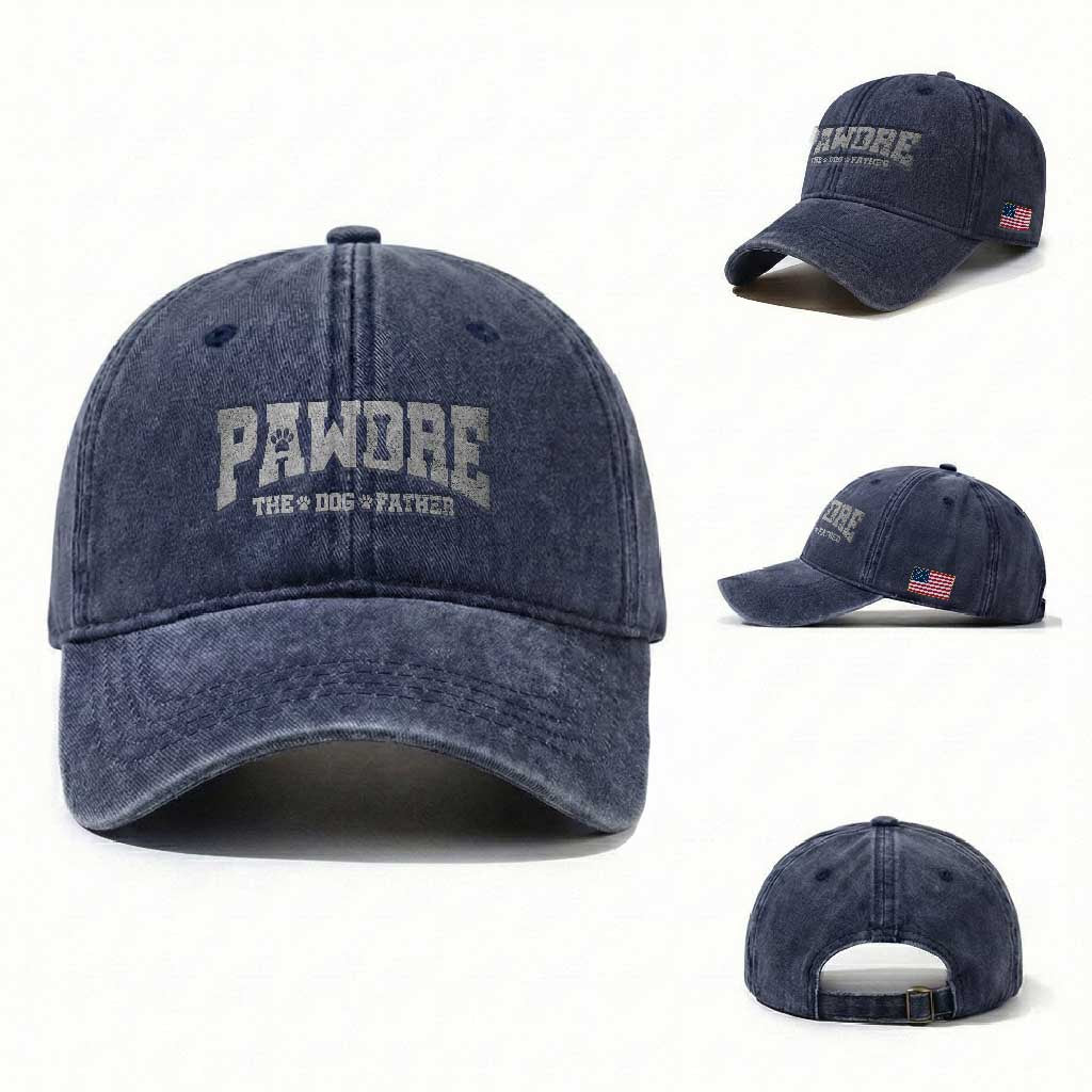 Pawdre The Dog Father Washed Cotton Baseball Cap Dog Dad Christmas Fathers Day