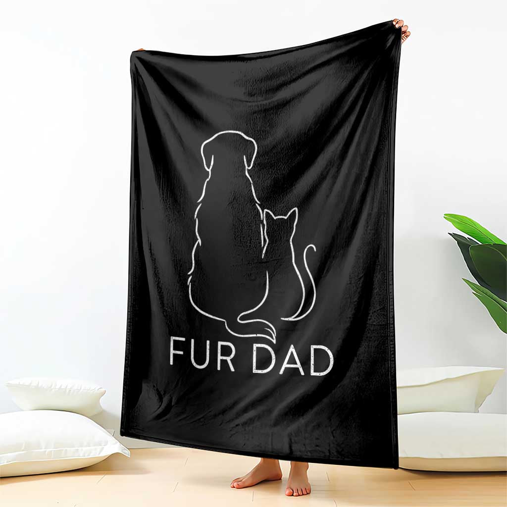 Fur Dad Throw Blanket Pet Lover Cat Dog Dad Funny Fathers Day - Wonder Print Shop