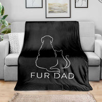 Fur Dad Throw Blanket Pet Lover Cat Dog Dad Funny Fathers Day - Wonder Print Shop