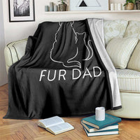 Fur Dad Throw Blanket Pet Lover Cat Dog Dad Funny Fathers Day - Wonder Print Shop