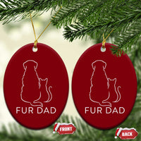 Fur Dad Ceramic Ornament Pet Lover Cat Dog Dad Funny Fathers Day - Wonder Print Shop