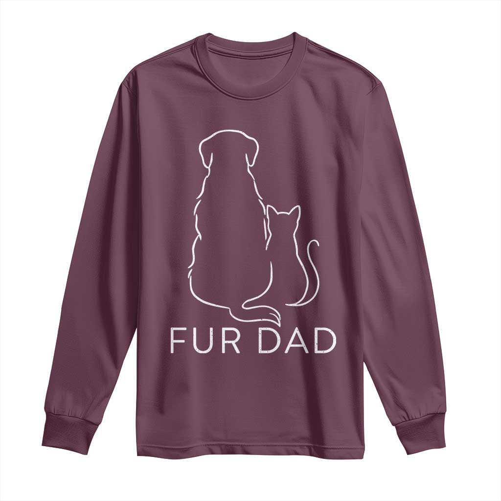 Fur Dad Long Sleeve Shirt Pet Lover Cat Dog Dad Funny Fathers Day - Wonder Print Shop