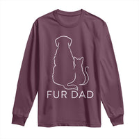 Fur Dad Long Sleeve Shirt Pet Lover Cat Dog Dad Funny Fathers Day - Wonder Print Shop