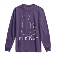 Fur Dad Long Sleeve Shirt Pet Lover Cat Dog Dad Funny Fathers Day - Wonder Print Shop