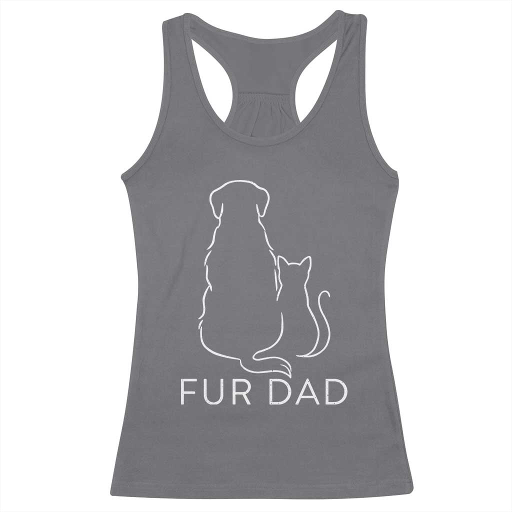 Fur Dad Racerback Tank Top Pet Lover Cat Dog Dad Funny Fathers Day - Wonder Print Shop