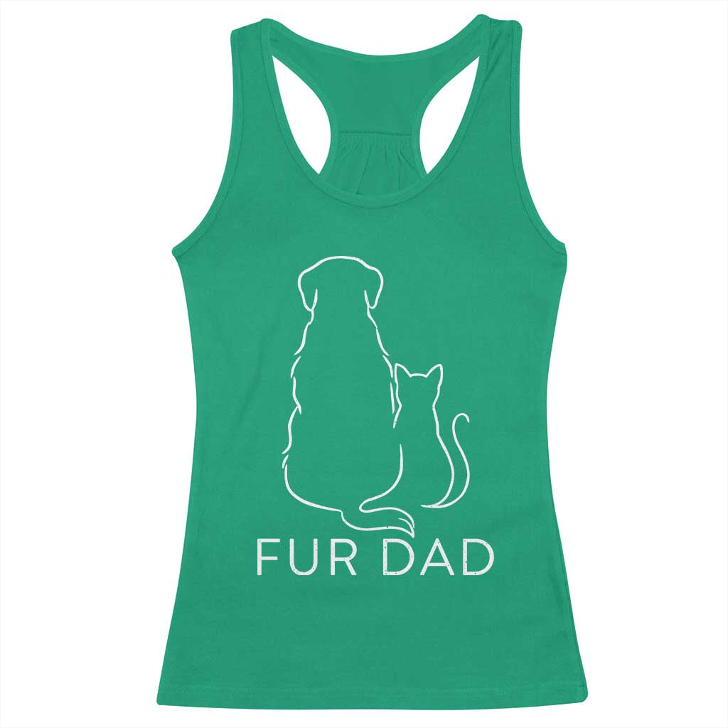 Fur Dad Racerback Tank Top Pet Lover Cat Dog Dad Funny Fathers Day - Wonder Print Shop