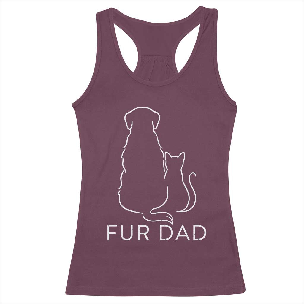 Fur Dad Racerback Tank Top Pet Lover Cat Dog Dad Funny Fathers Day - Wonder Print Shop