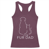 Fur Dad Racerback Tank Top Pet Lover Cat Dog Dad Funny Fathers Day - Wonder Print Shop