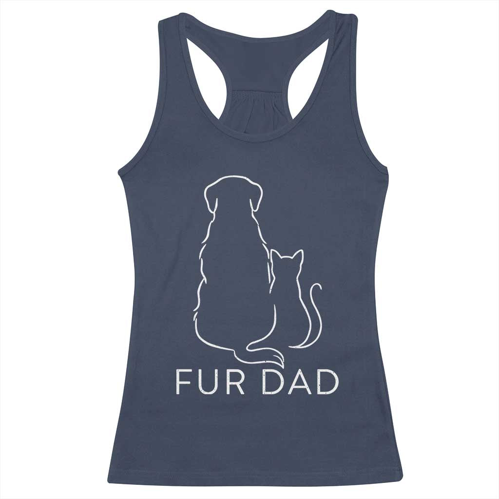 Fur Dad Racerback Tank Top Pet Lover Cat Dog Dad Funny Fathers Day - Wonder Print Shop