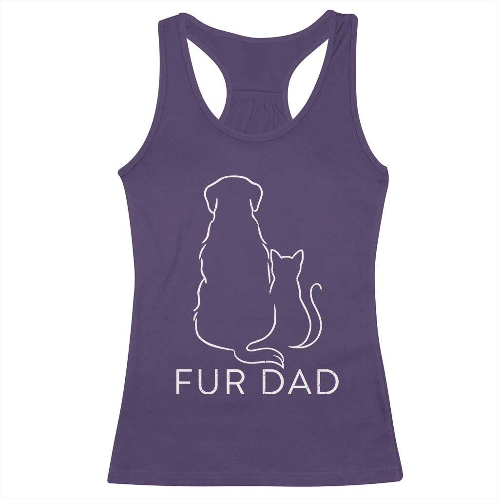Fur Dad Racerback Tank Top Pet Lover Cat Dog Dad Funny Fathers Day - Wonder Print Shop