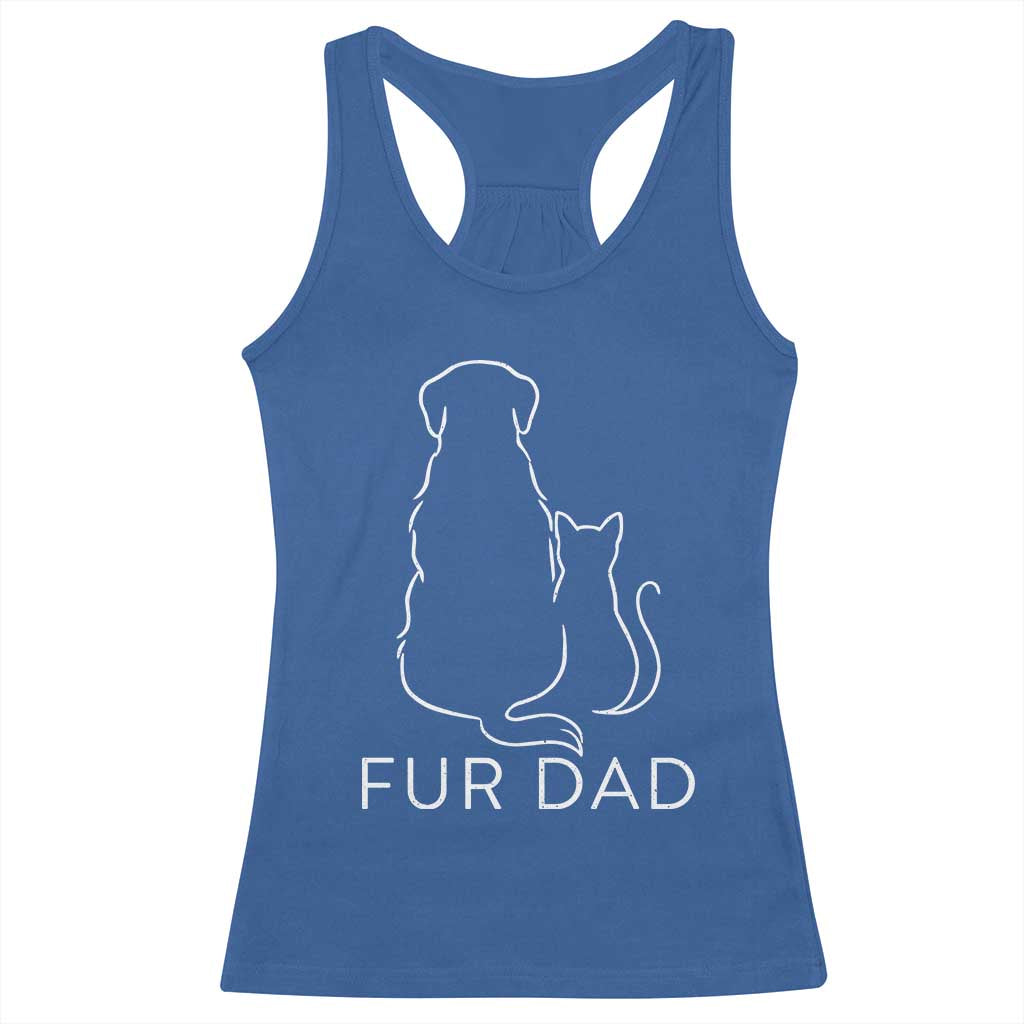 Fur Dad Racerback Tank Top Pet Lover Cat Dog Dad Funny Fathers Day - Wonder Print Shop
