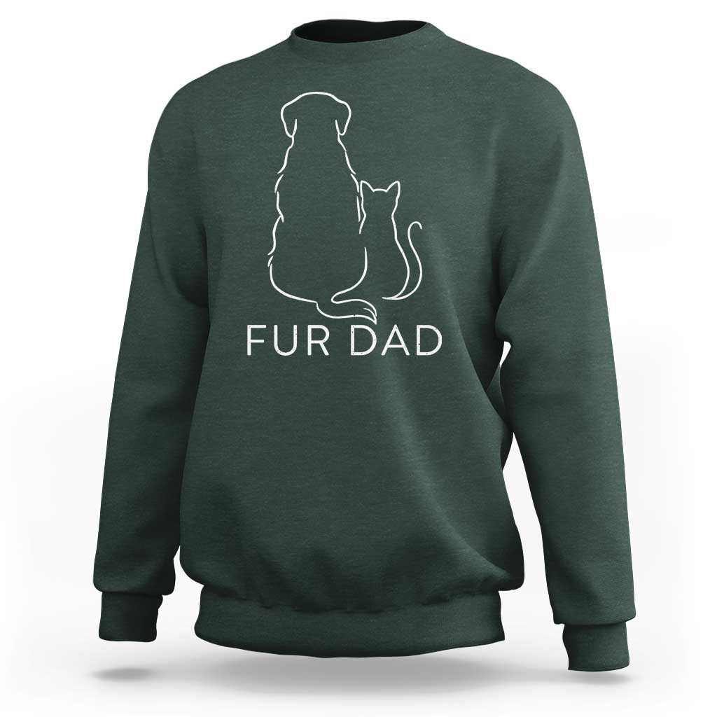 Fur Dad Sweatshirt Pet Lover Cat Dog Dad Funny Fathers Day - Wonder Print Shop