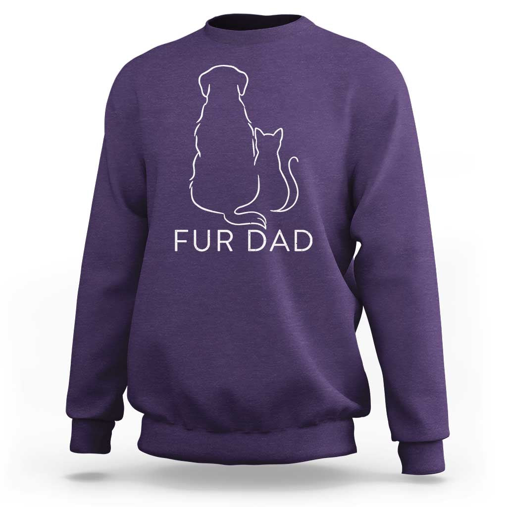 Fur Dad Sweatshirt Pet Lover Cat Dog Dad Funny Fathers Day - Wonder Print Shop