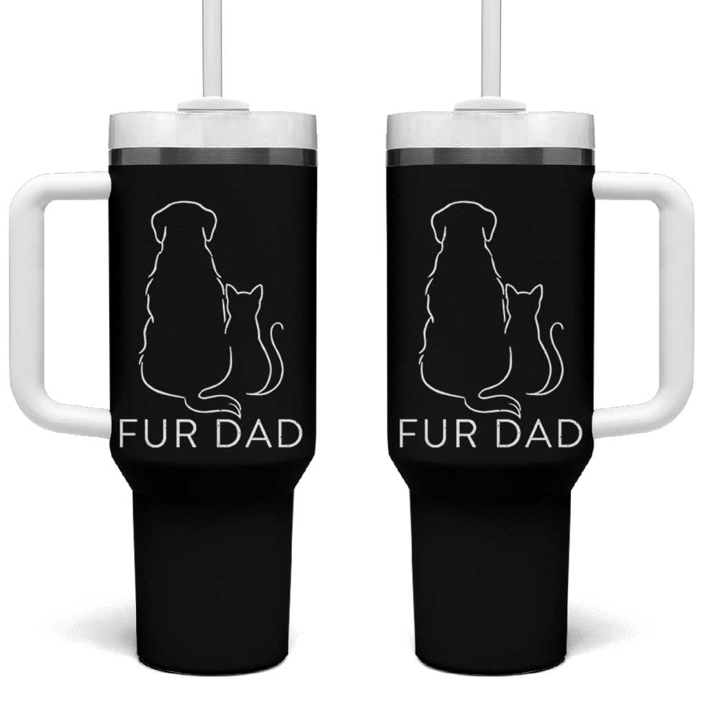 Fur Dad Tumbler With Handle Pet Lover Cat Dog Dad Funny Fathers Day - Wonder Print Shop