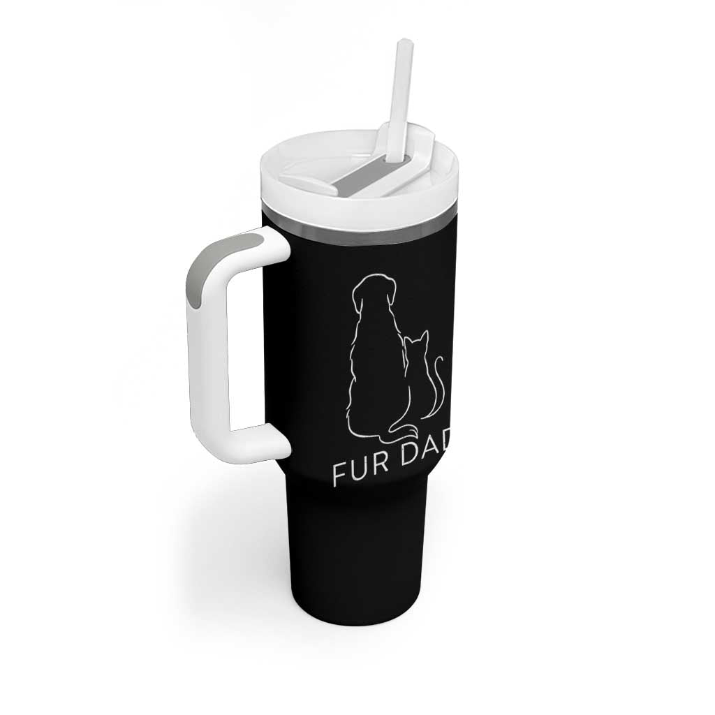 Fur Dad Tumbler With Handle Pet Lover Cat Dog Dad Funny Fathers Day - Wonder Print Shop