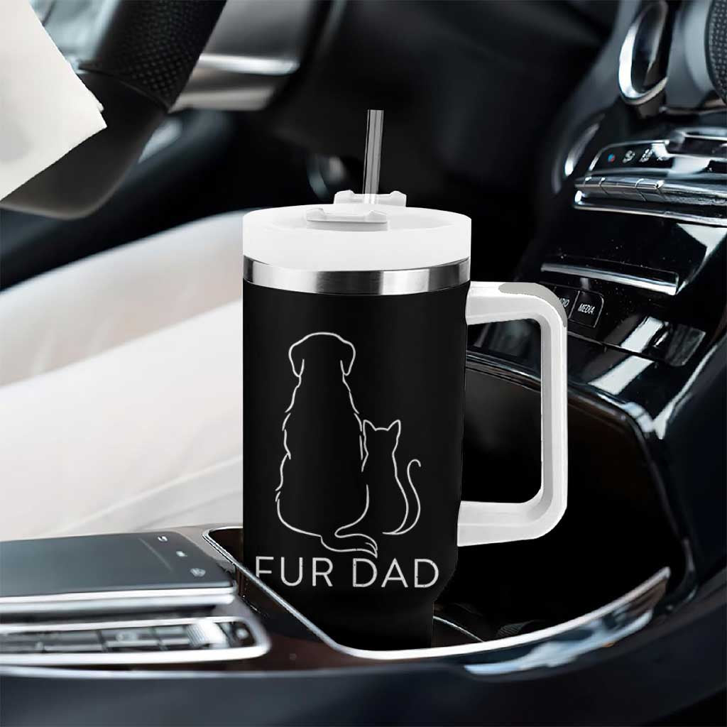 Fur Dad Tumbler With Handle Pet Lover Cat Dog Dad Funny Fathers Day - Wonder Print Shop