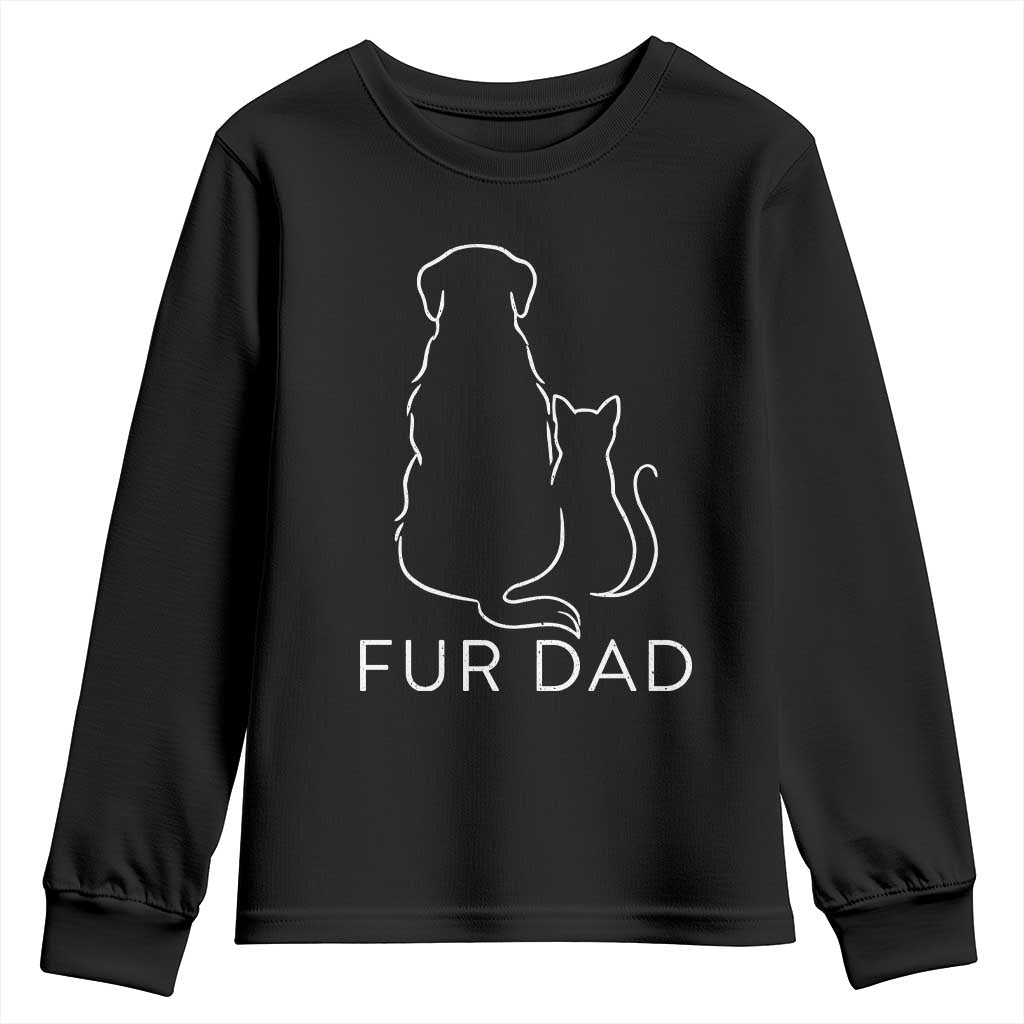 Fur Dad Youth Sweatshirt Pet Lover Cat Dog Dad Funny Fathers Day - Wonder Print Shop