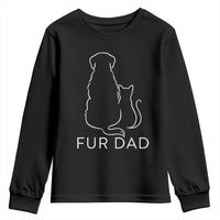 Fur Dad Youth Sweatshirt Pet Lover Cat Dog Dad Funny Fathers Day - Wonder Print Shop