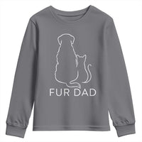 Fur Dad Youth Sweatshirt Pet Lover Cat Dog Dad Funny Fathers Day - Wonder Print Shop
