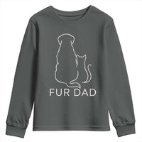 Fur Dad Youth Sweatshirt Pet Lover Cat Dog Dad Funny Fathers Day - Wonder Print Shop