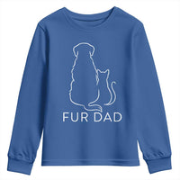 Fur Dad Youth Sweatshirt Pet Lover Cat Dog Dad Funny Fathers Day - Wonder Print Shop