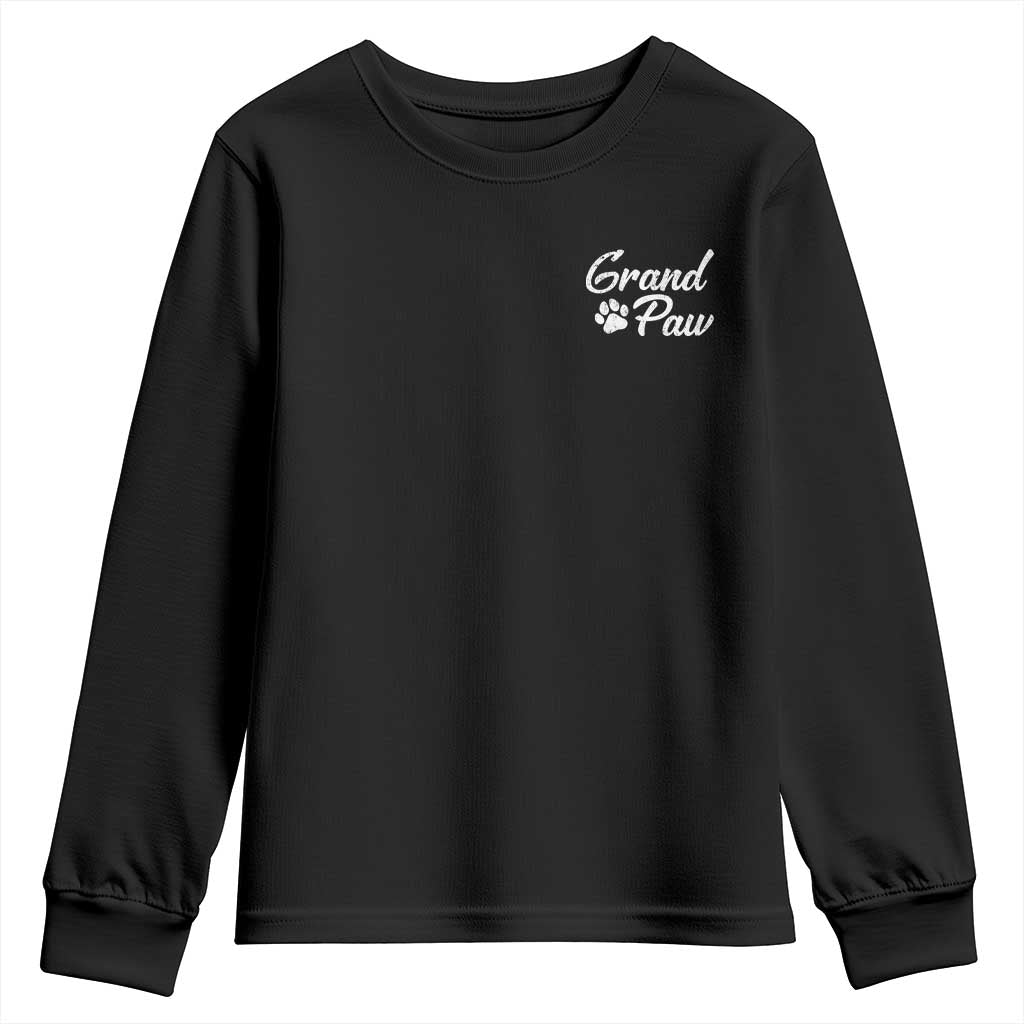 Grandpaw Youth Sweatshirt Best Dog Grandpa Fathers Day Gift From Dog - Wonder Print Shop