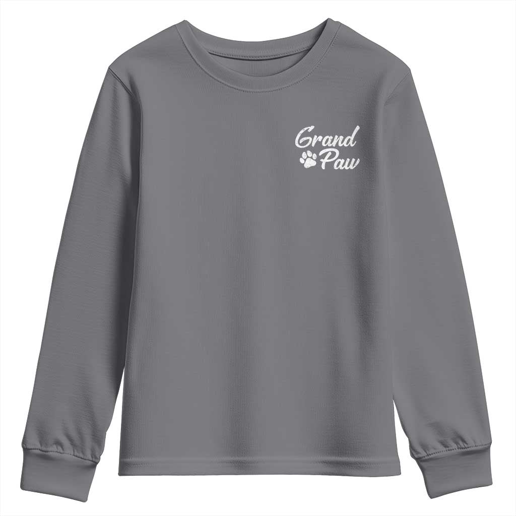 Grandpaw Youth Sweatshirt Best Dog Grandpa Fathers Day Gift From Dog - Wonder Print Shop