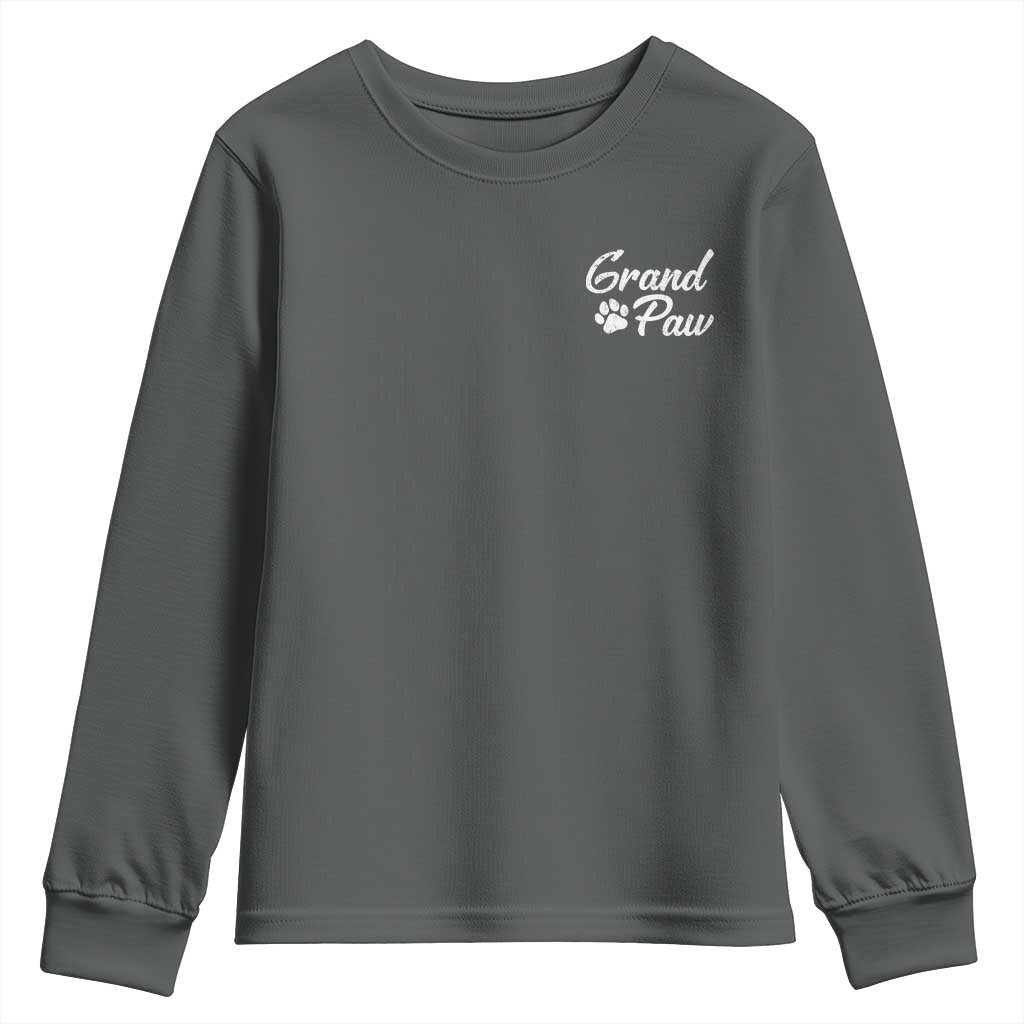 Grandpaw Youth Sweatshirt Best Dog Grandpa Fathers Day Gift From Dog - Wonder Print Shop