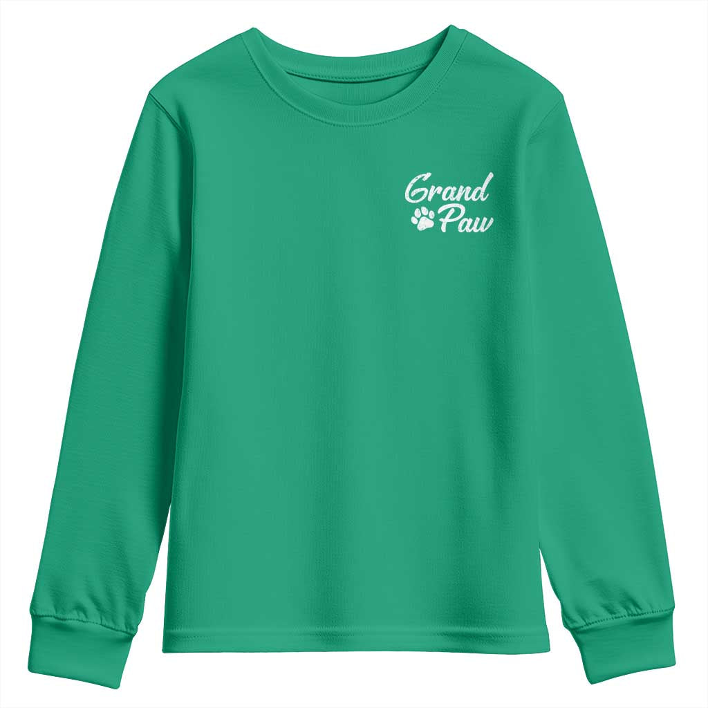 Grandpaw Youth Sweatshirt Best Dog Grandpa Fathers Day Gift From Dog - Wonder Print Shop