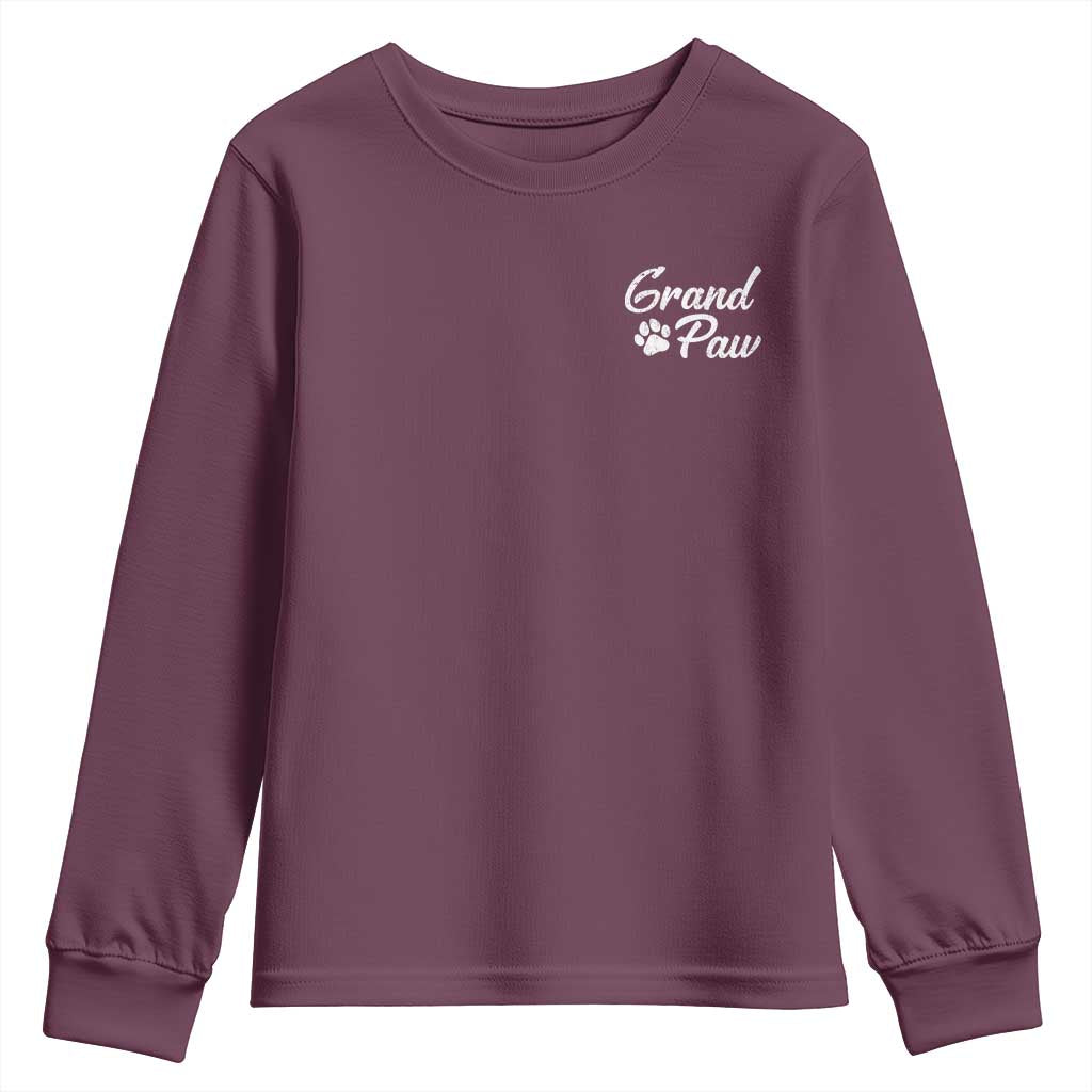 Grandpaw Youth Sweatshirt Best Dog Grandpa Fathers Day Gift From Dog - Wonder Print Shop