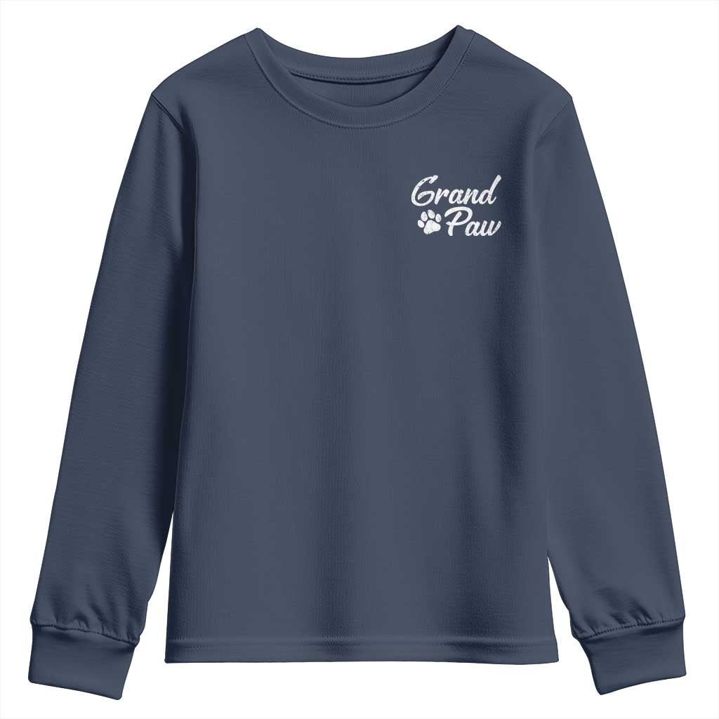 Grandpaw Youth Sweatshirt Best Dog Grandpa Fathers Day Gift From Dog - Wonder Print Shop