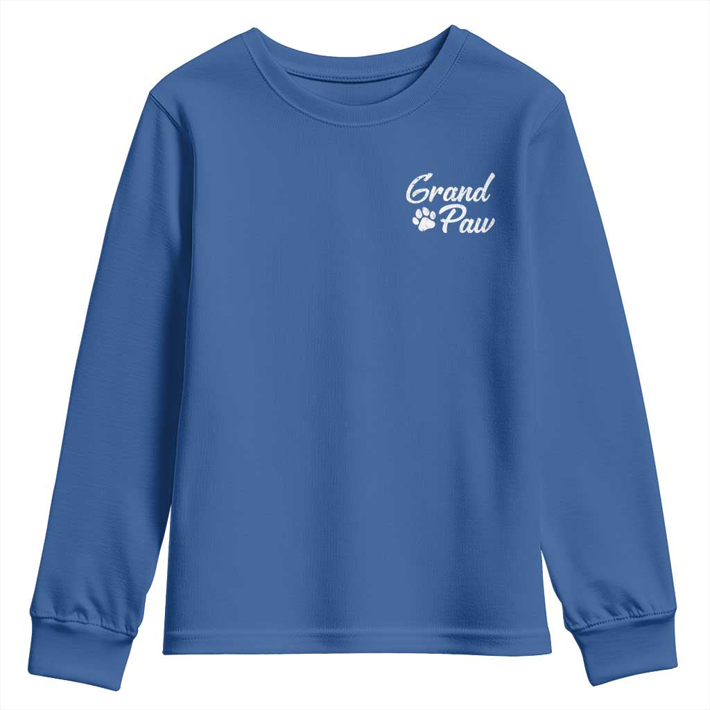 Grandpaw Youth Sweatshirt Best Dog Grandpa Fathers Day Gift From Dog - Wonder Print Shop