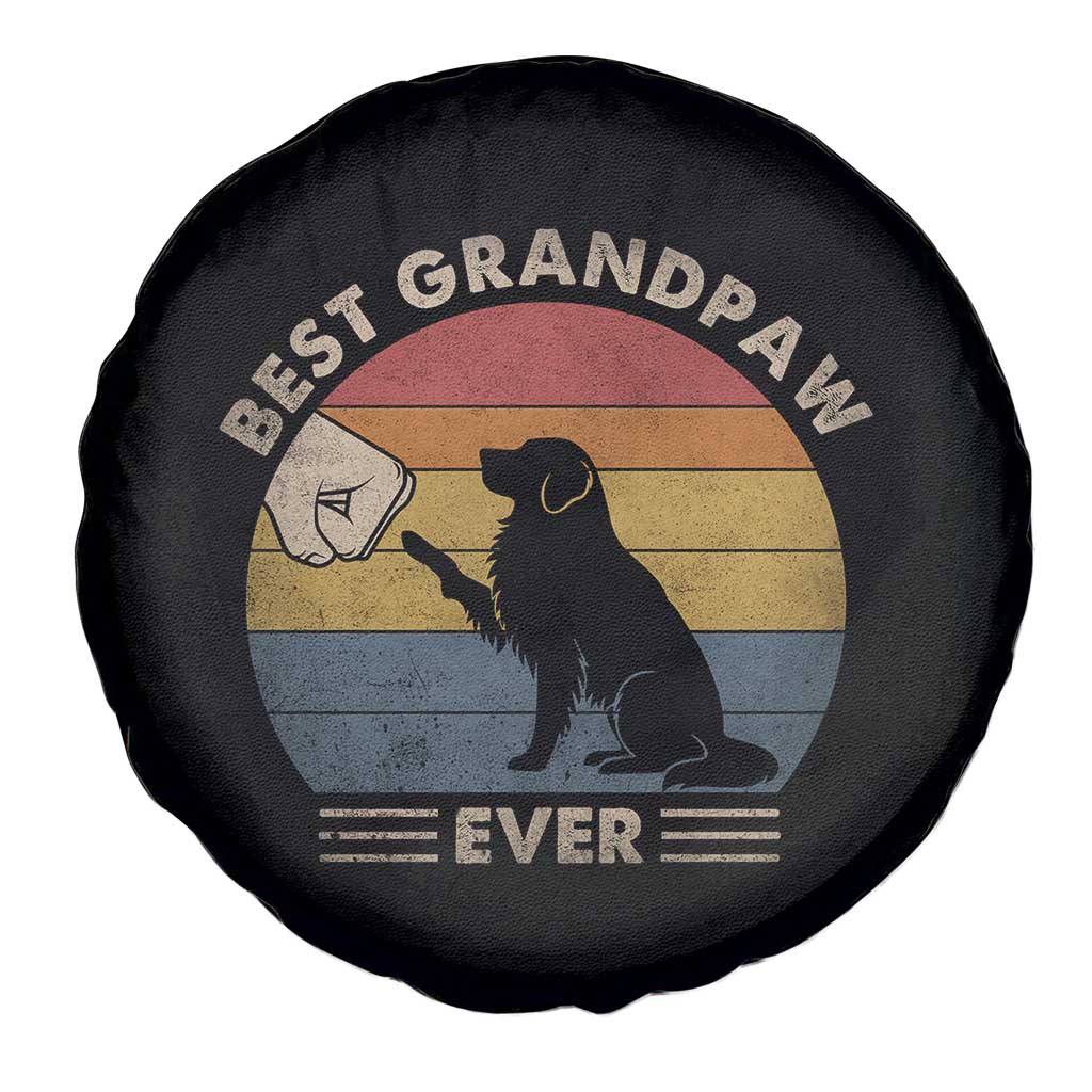 Best Grandpaw Ever Spare Tire Cover Retro Dog Grandpa Fathers Day Gift From Dog - Wonder Print Shop