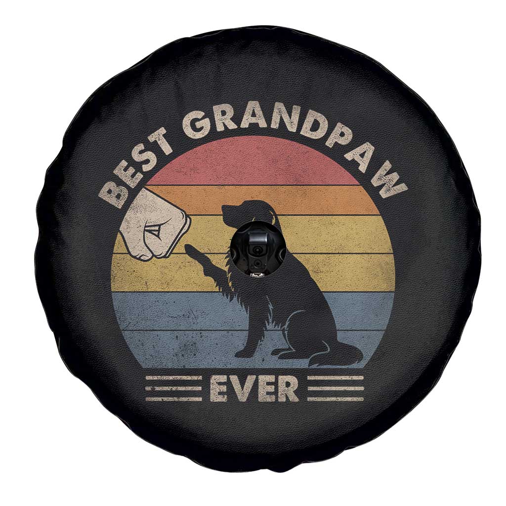 Best Grandpaw Ever Spare Tire Cover Retro Dog Grandpa Fathers Day Gift From Dog - Wonder Print Shop
