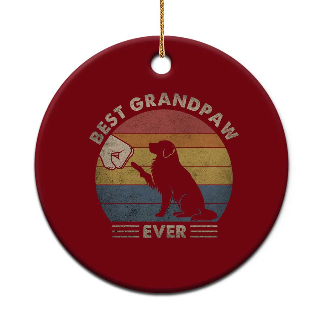 Best Grandpaw Ever Ceramic Ornament Retro Dog Grandpa Fathers Day Gift From Dog - Wonder Print Shop