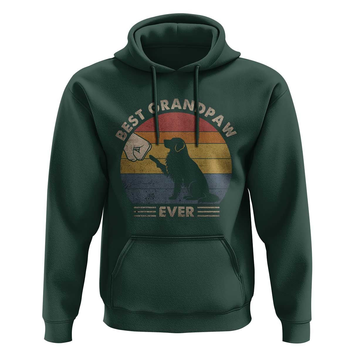 Best Grandpaw Ever Hoodie Retro Dog Grandpa Fathers Day Gift From Dog - Wonder Print Shop