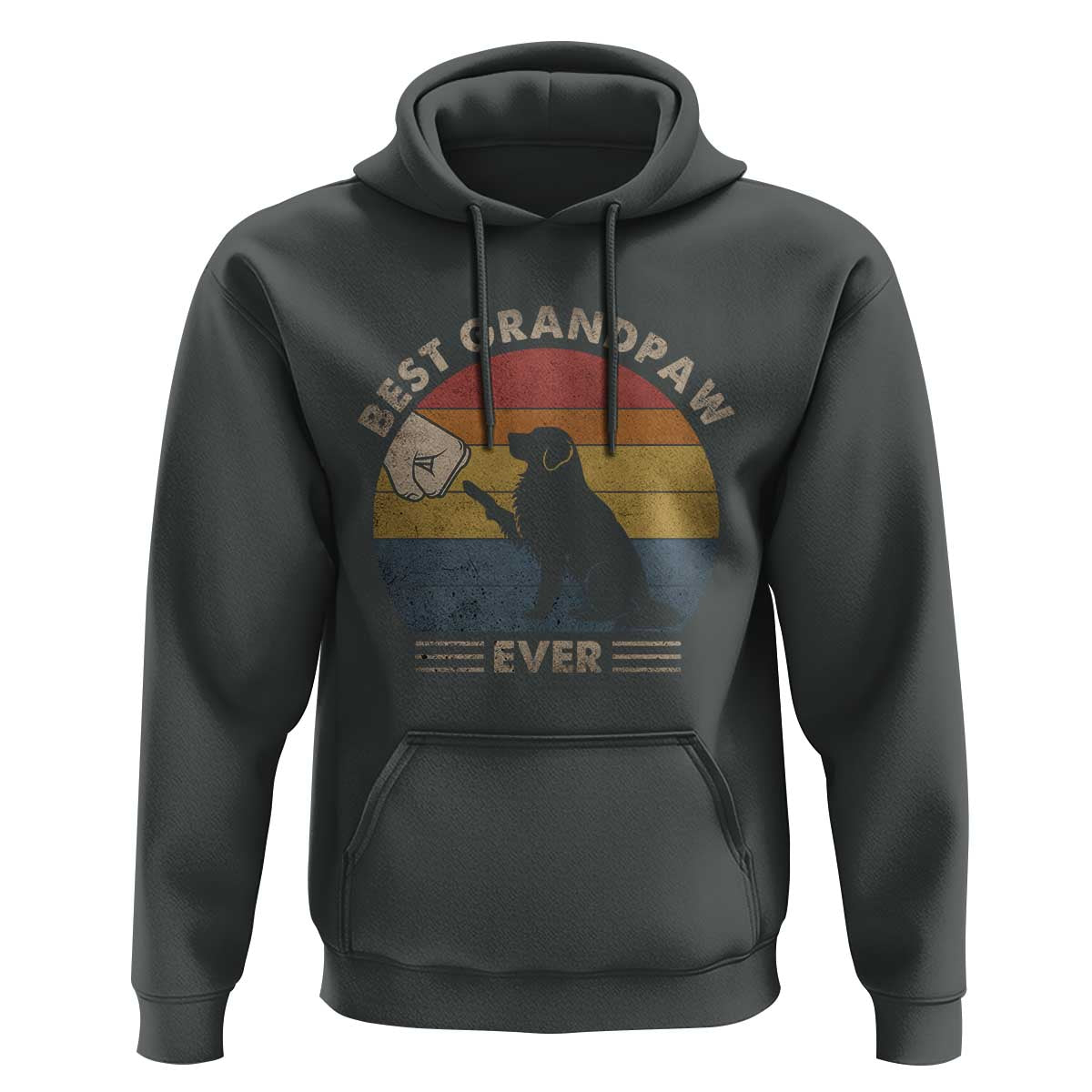 Best Grandpaw Ever Hoodie Retro Dog Grandpa Fathers Day Gift From Dog - Wonder Print Shop