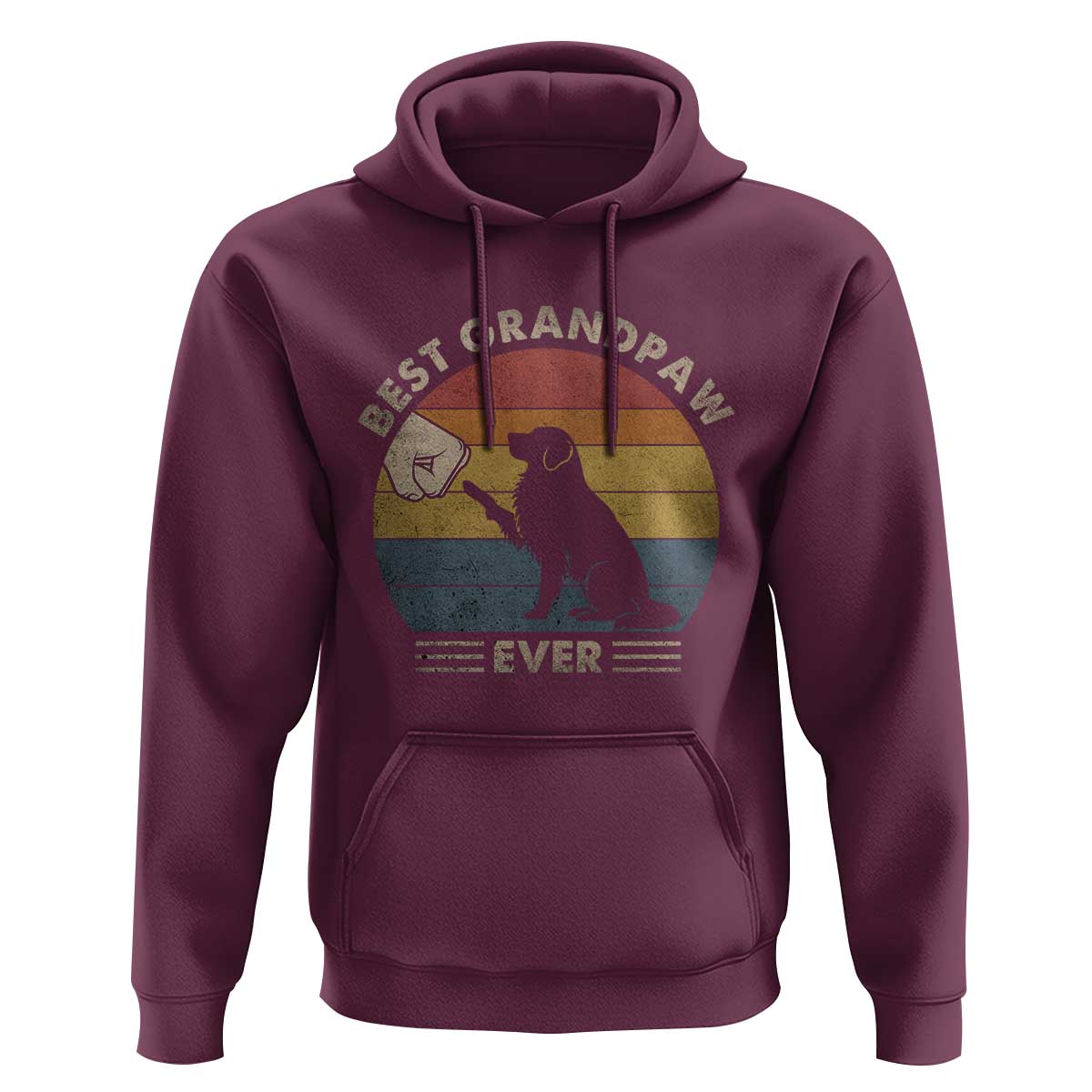 Best Grandpaw Ever Hoodie Retro Dog Grandpa Fathers Day Gift From Dog - Wonder Print Shop